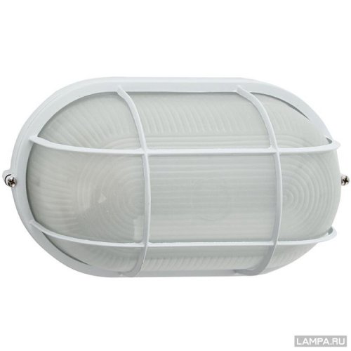 Светильник банный Navigator NBL-O1-60 E27 60Вт IP54 Овал Белый с решеткой 195х85мм картинка 